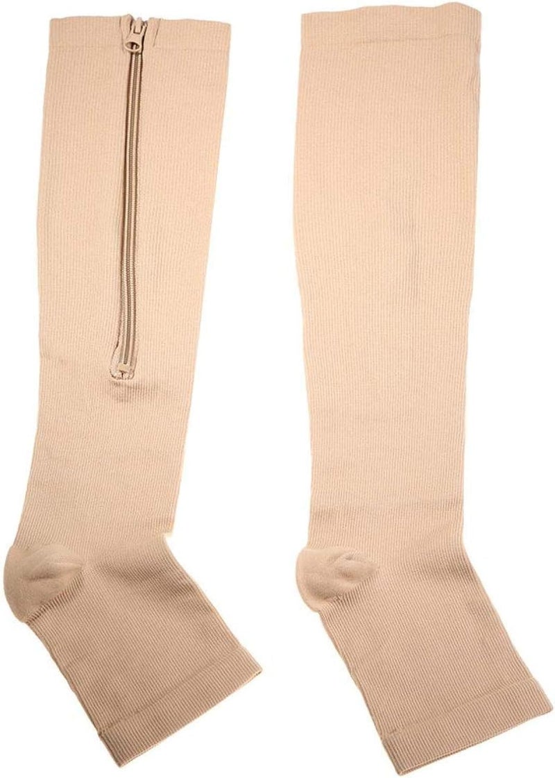 woobles Compression Socks, Sports Socks Relief Circulation, Pain of Shins and Legs[XXL-Nude] - Image 1